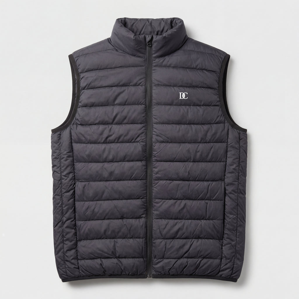 District Capital Essential Puffer Gilet – Black
