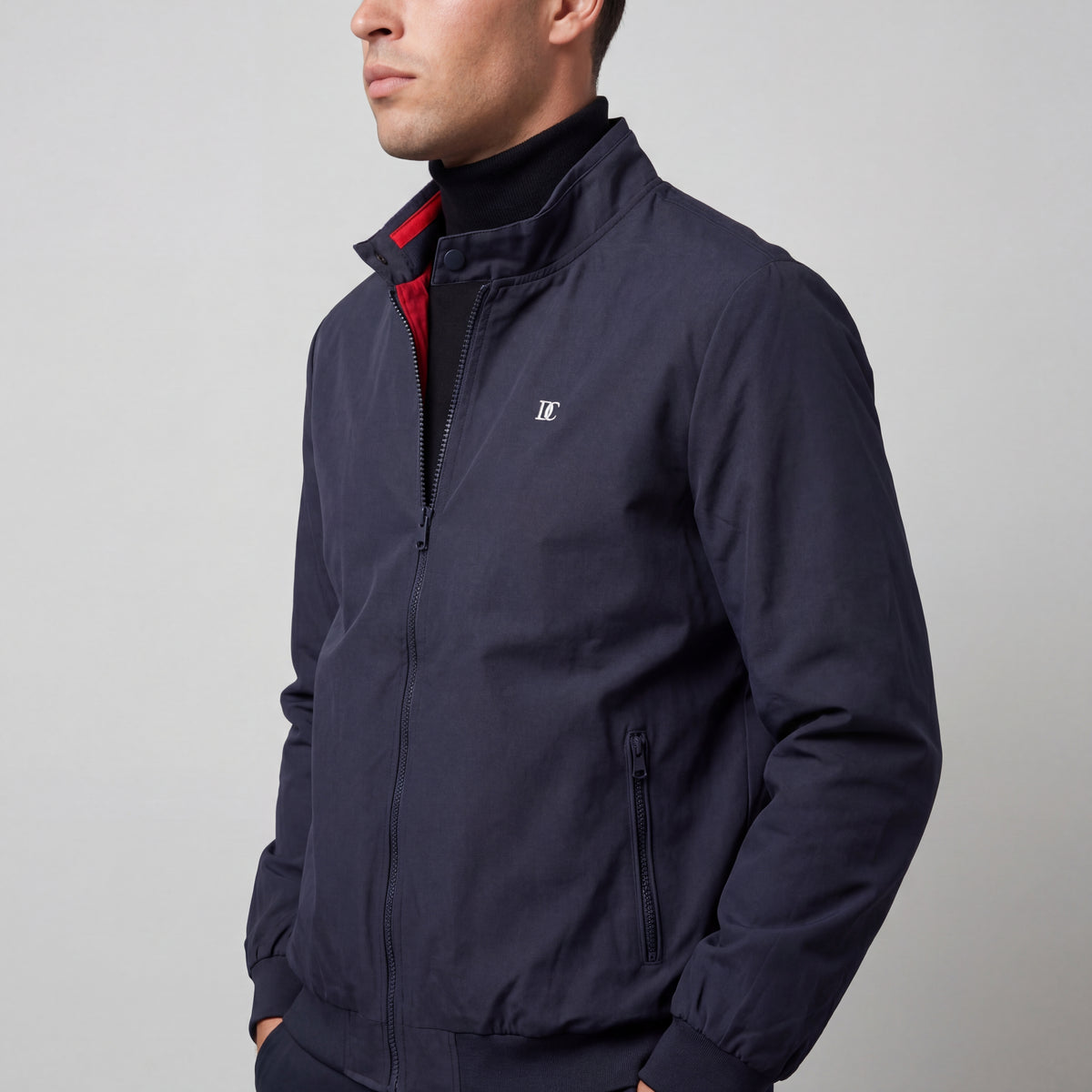 District Capital Essential Zip Jacket – Navy Blue
